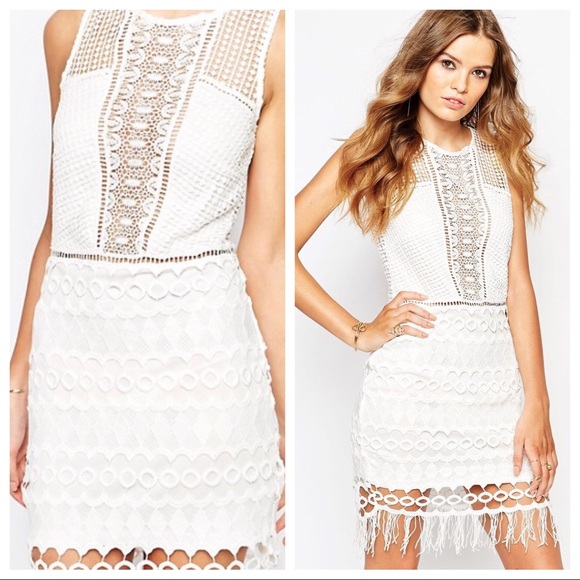 ASOS Goldie Mixed Crochet Bodycon Dress - Picture 2 of 8